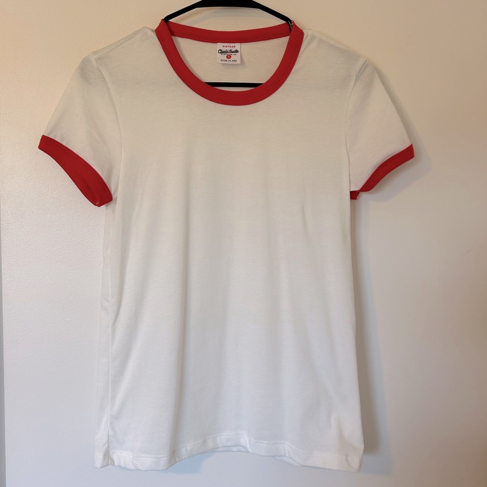 Charlie Hustle Women’s Ringer Tee Small NWOT